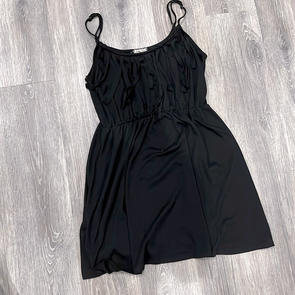Black fringe Dress / coverup